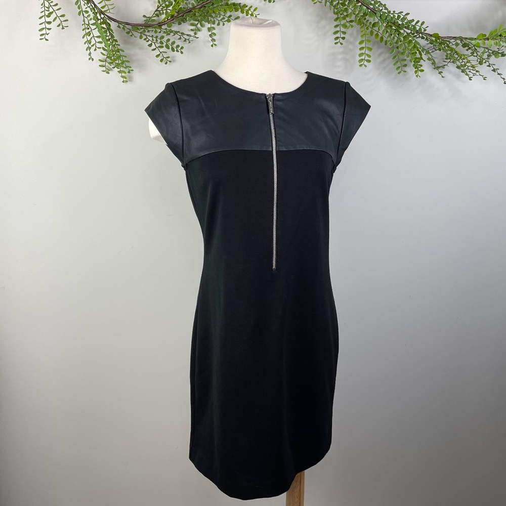 MICHAEL Michael Kors faux leather black zip front dress - sz 8